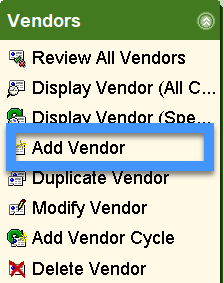 Acq add vendor wizard