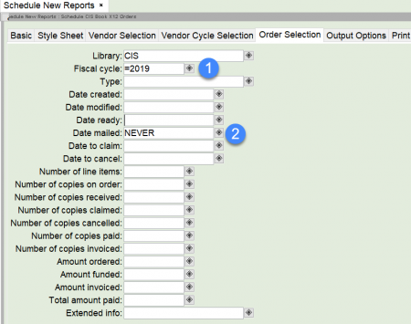 Acq bookX12 order selection tab