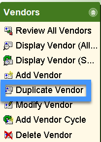 Acq duplicate vendor wizard