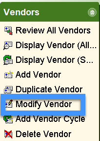 Acq modify vendor wizard