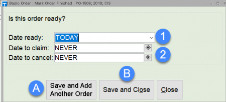 is this order ready popup