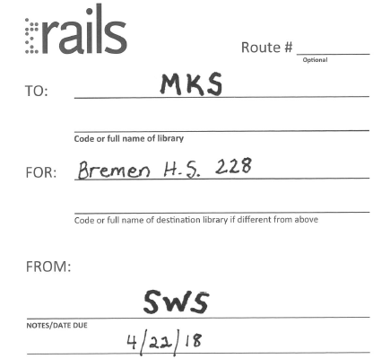 example rails delivery label with date note for Internet Access library