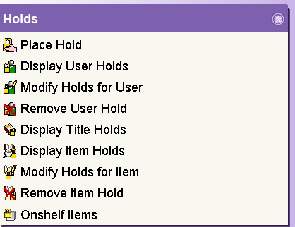 Placing hold wizard