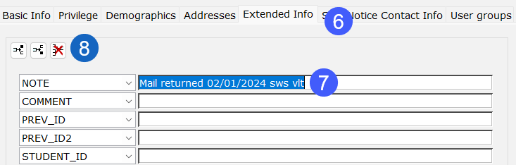Screen shot of Modify User Wizard