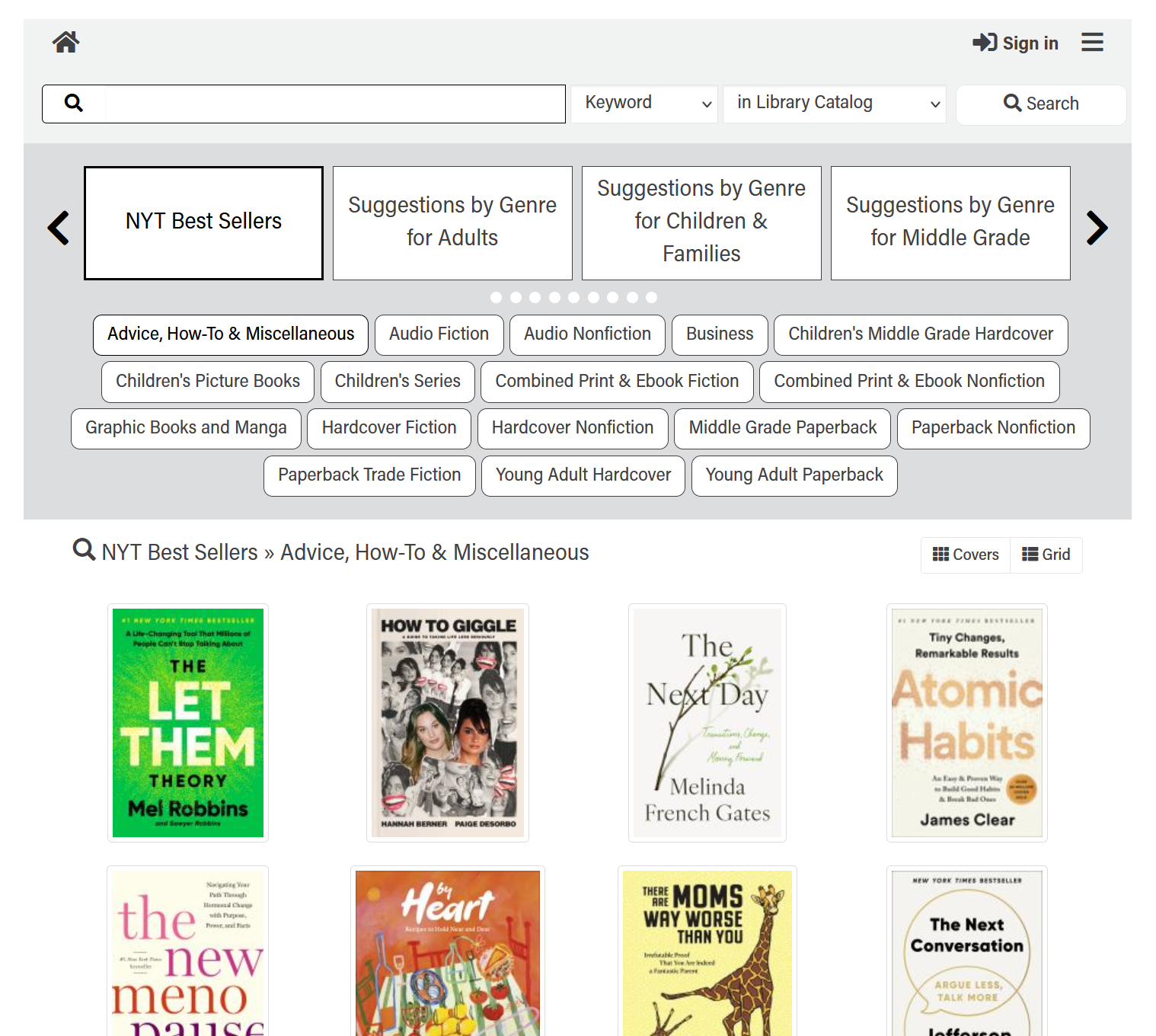 nyt browse categories