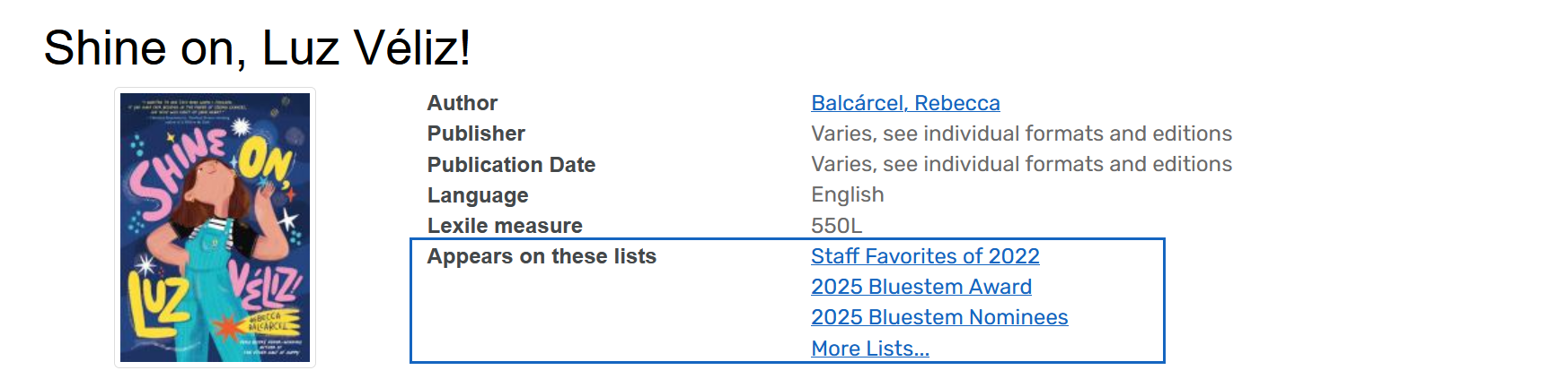 list example in Aspen search results