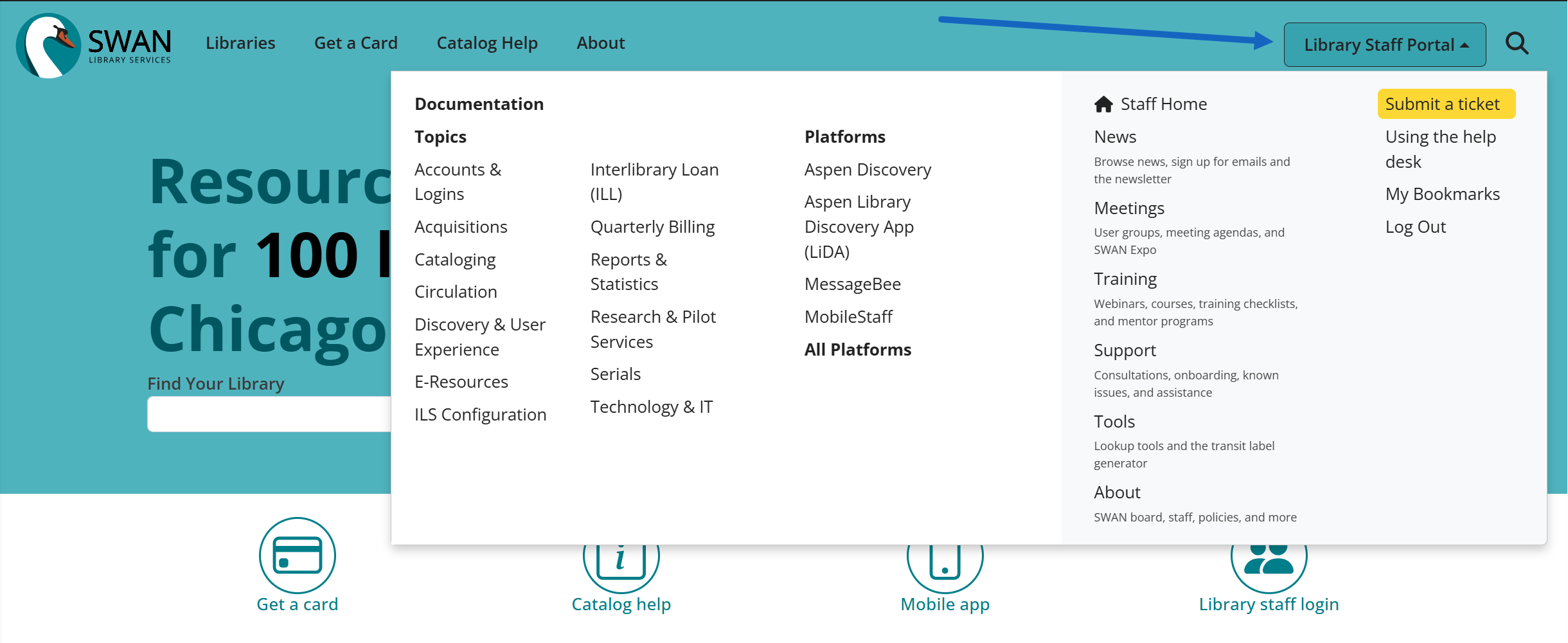 new home page menu