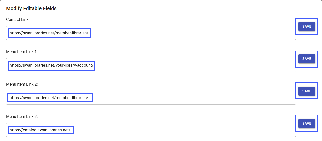 modifying editable fields links