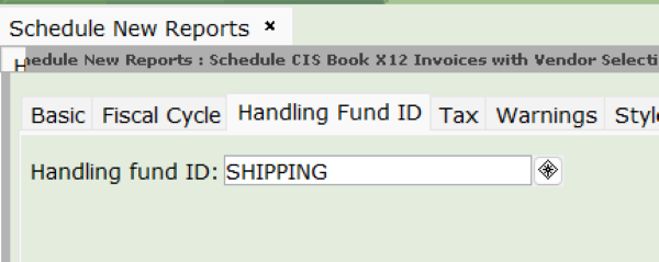 Invoice with vendor report handling fund