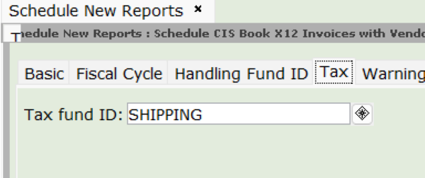 Invoice with vendor report tax tab