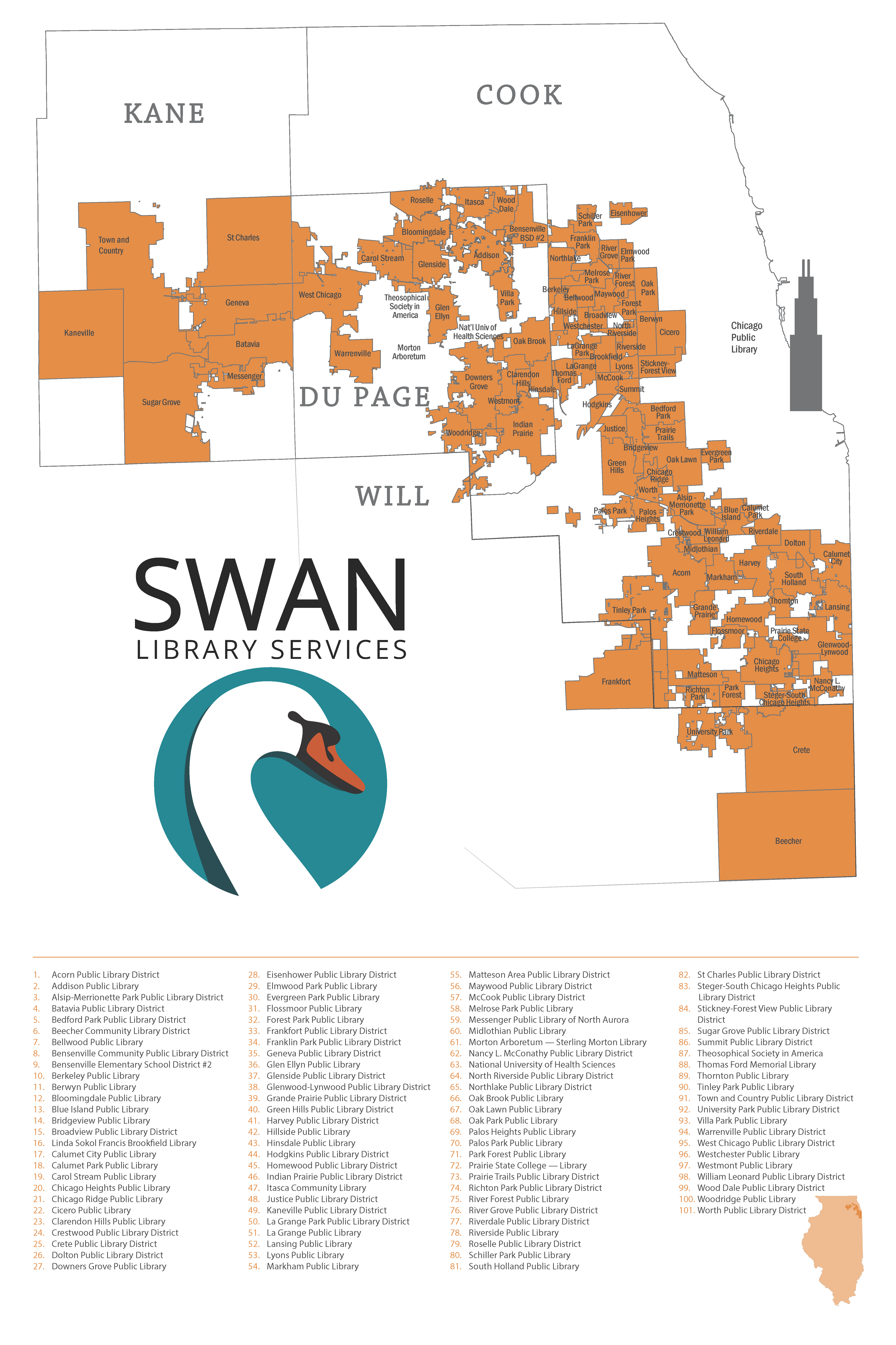 SWAN Library Membership Map 2023