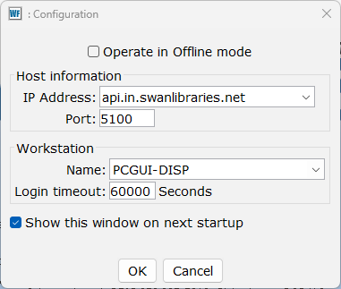 Screen shot of software login