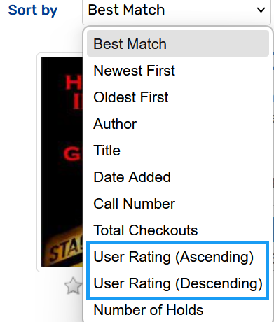 sort options in the catalog